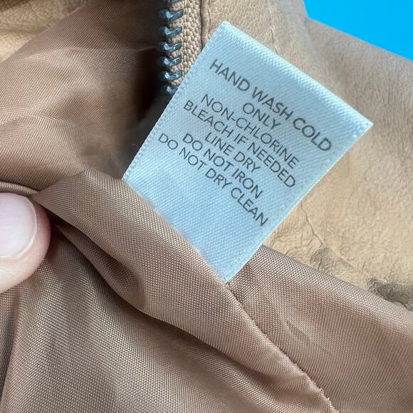 Christopher & Banks Tan Faux Leather Motorcycle Jacket XL - Picture 3 of 6